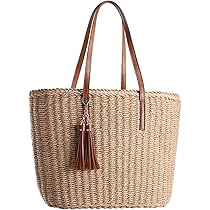 YXILEE Large Straw Bags For Women | Straw Travel Beach Totes